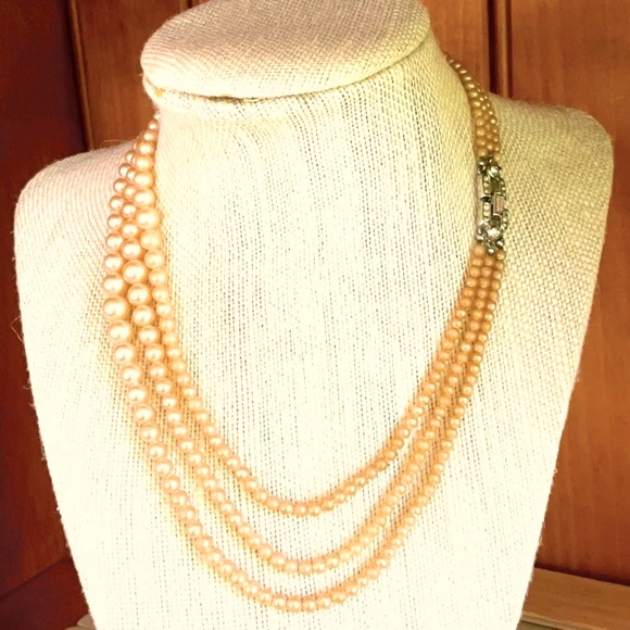 Trifari Jewelry Vintage Trifari Three Strand Pearls Poshmark